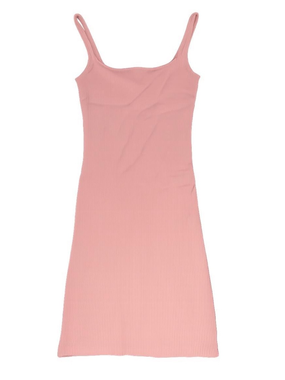 H&M Dusty Pink Ribbed Tank Midi Dress